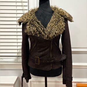 Italian Motorcycle Leather PennyLane Fur Winter Coat